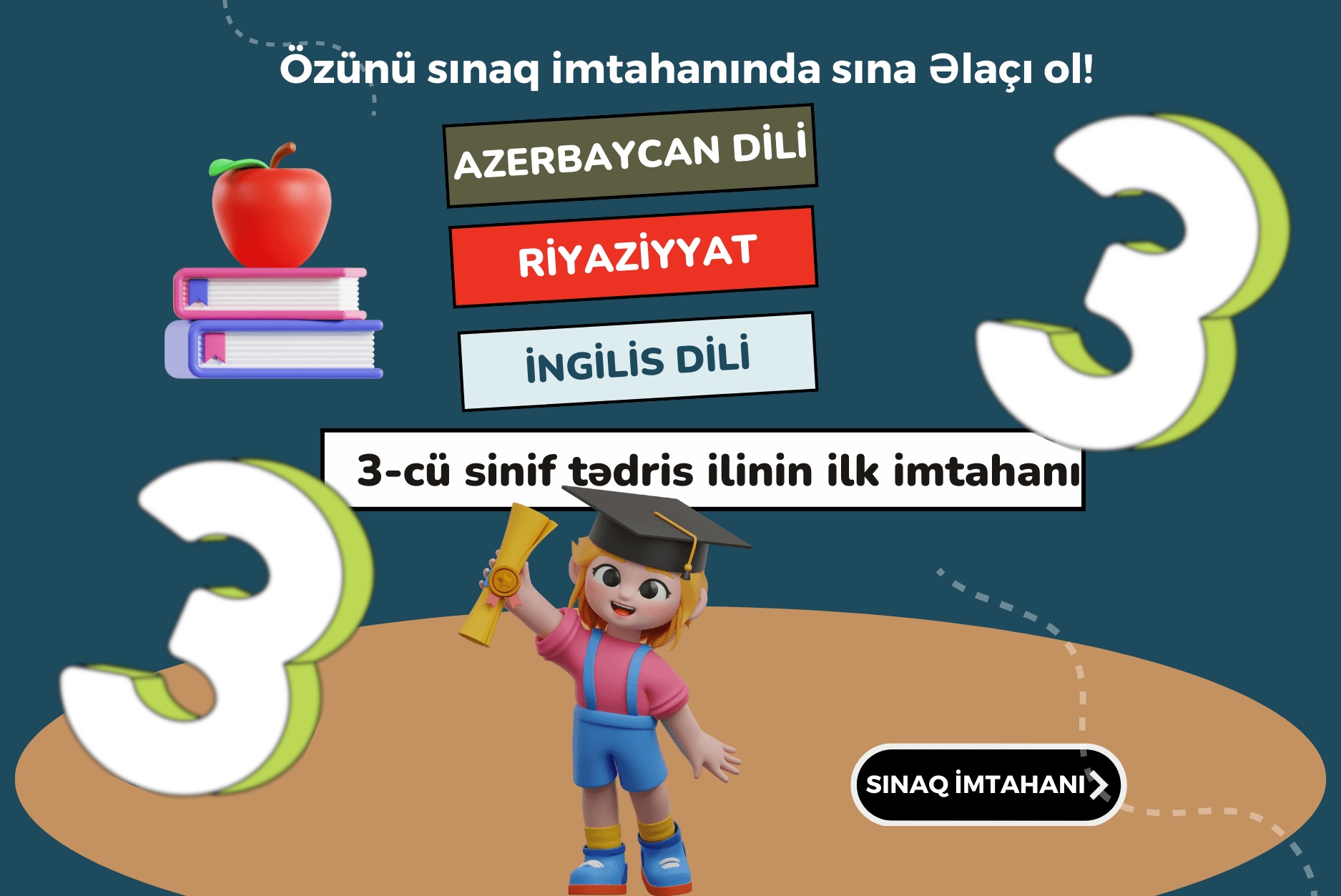3-cü sinif tədris ilinin ilk sınaq imtahanı