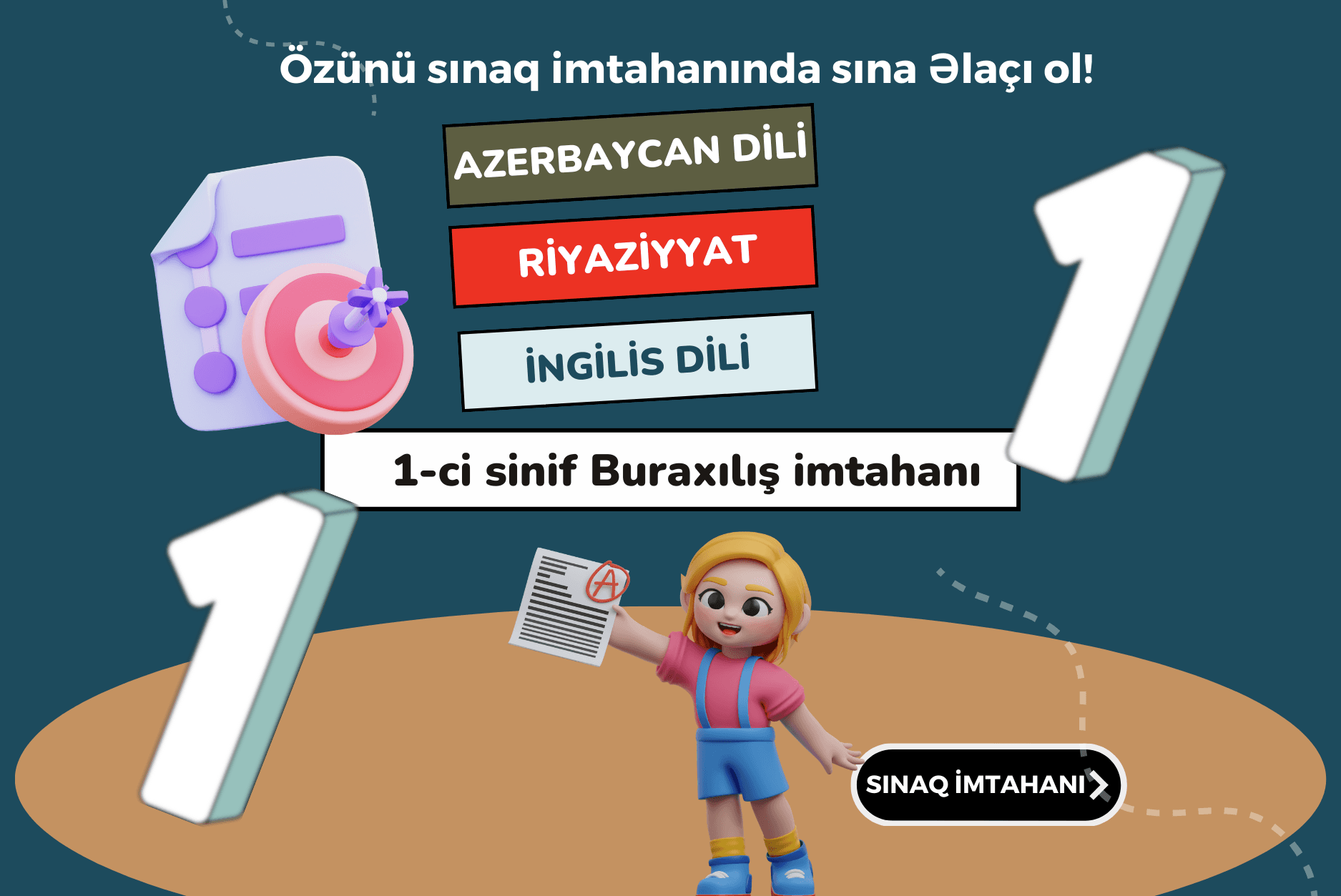 1-ci sinif Tədris ilinin ilk sınaq imtahanı